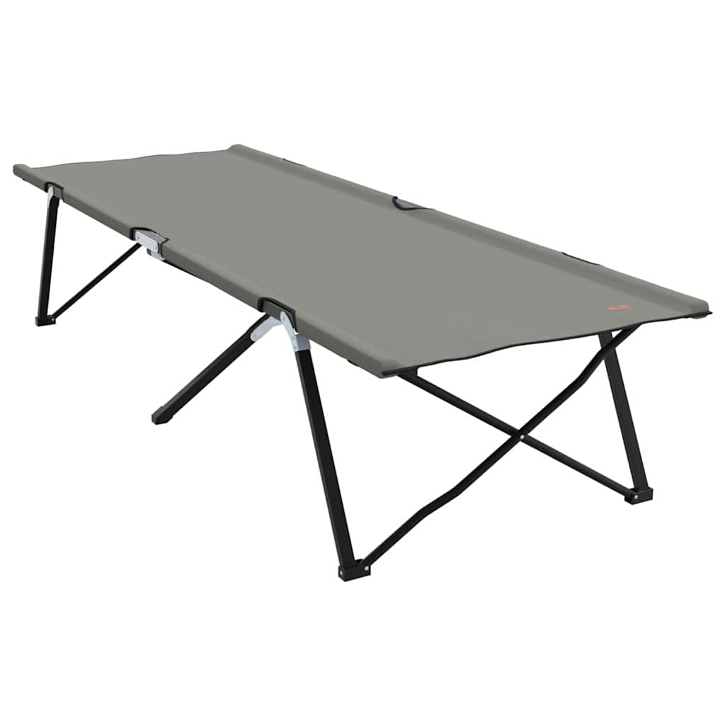 Folding Camping Bed Grey 206 x 76 x 74 cm Oxford and Steel