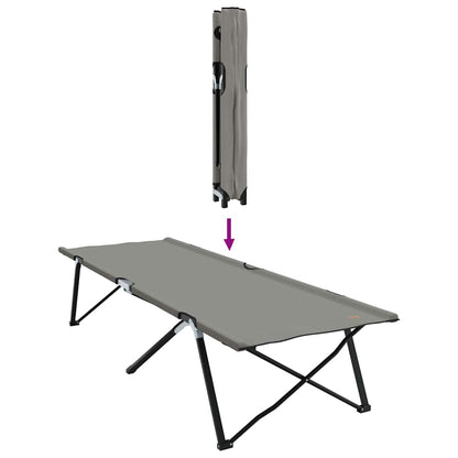 Folding Camping Bed Grey 206 x 76 x 74 cm Oxford and Steel
