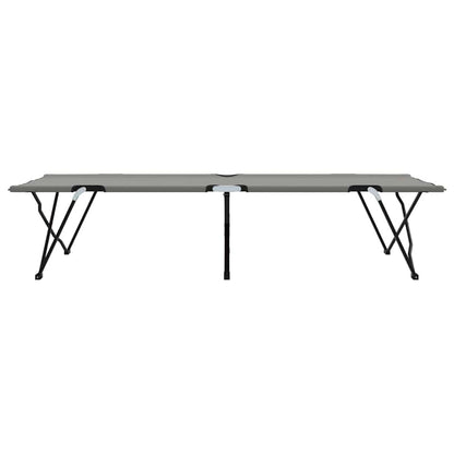 Folding Camping Bed Grey 206 x 76 x 74 cm Oxford and Steel
