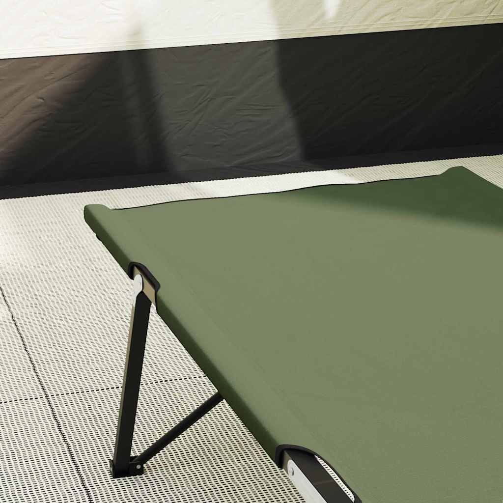 Folding Camping Bed Green 206 x 76 x 74 cm Oxford and Steel