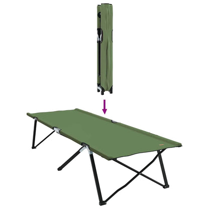 Folding Camping Bed Green 206 x 76 x 74 cm Oxford and Steel