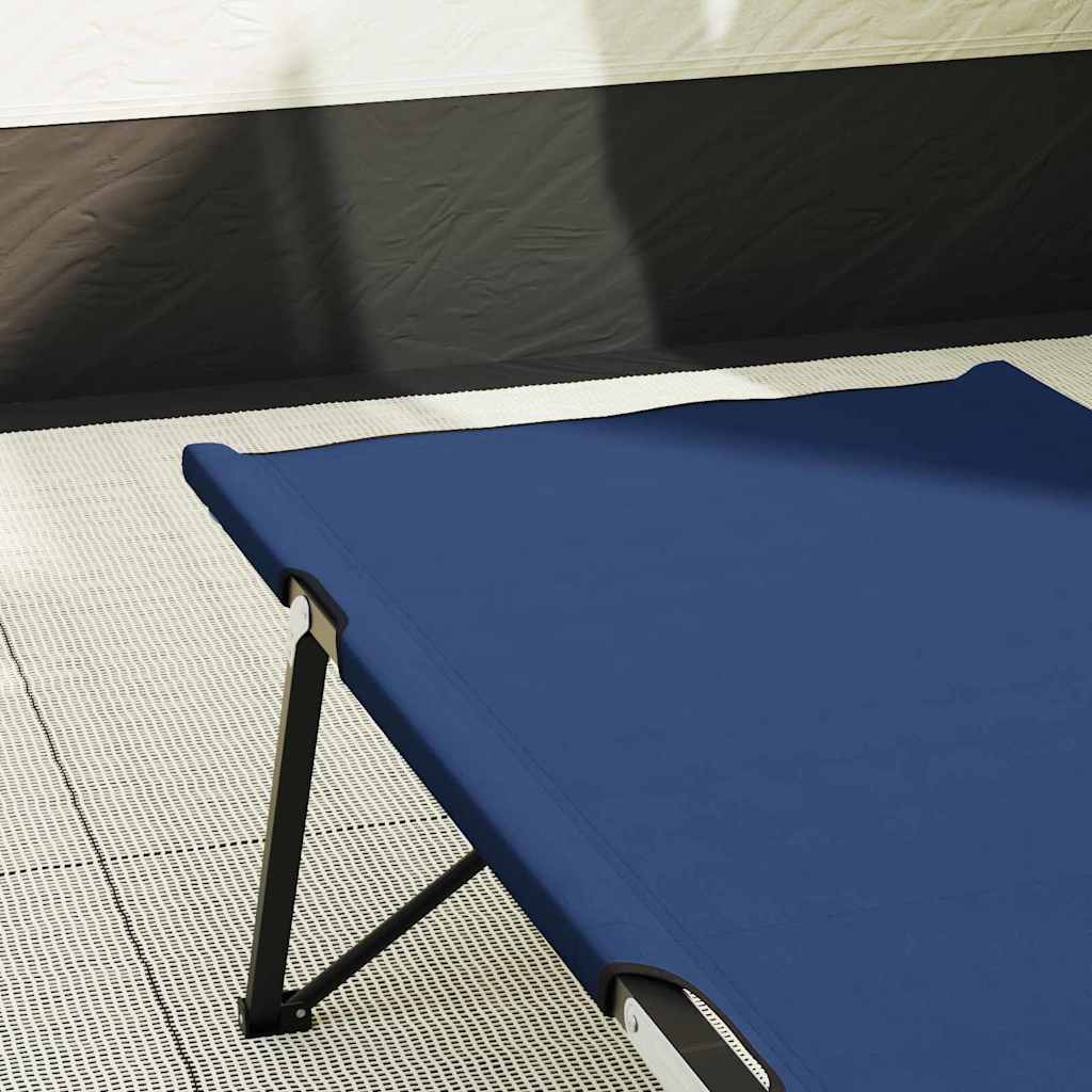 Folding Camping Bed Folding Manual 2 pcs Blue 206 x 76 x 74 cm