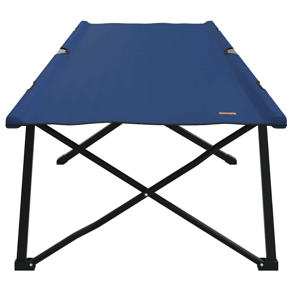 Folding Camping Bed Folding Manual 2 pcs Blue 206 x 76 x 74 cm