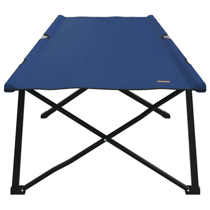 Folding Camping Bed Folding Manual 2 pcs Blue 206 x 76 x 74 cm