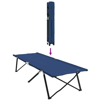 Folding Camping Bed Folding Manual 2 pcs Blue 206 x 76 x 74 cm