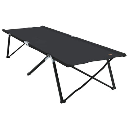 Folding Camping Bed Folding Manual 2 pcs Black 206 x 76 x 74 cm