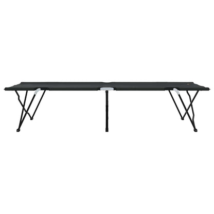 Folding Camping Bed Folding Manual 2 pcs Black 206 x 76 x 74 cm