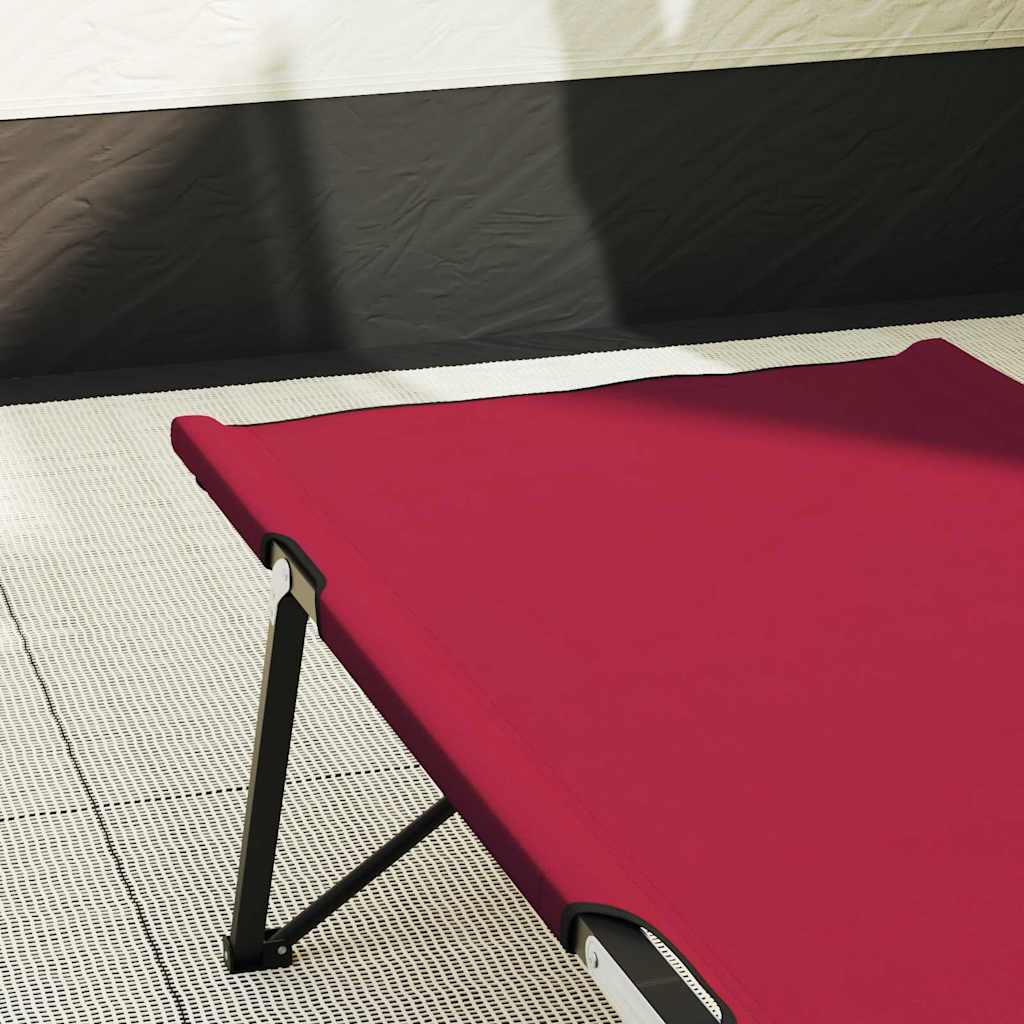 Folding Camping Bed 2 pcs Red 206 x 76 x 74 cm Oxford and Steel