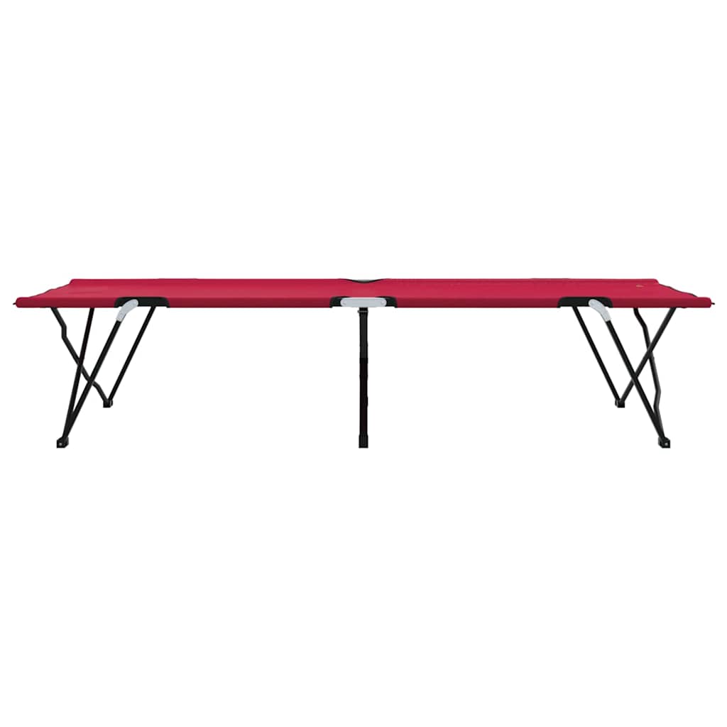 Folding Camping Bed 2 pcs Red 206 x 76 x 74 cm Oxford and Steel