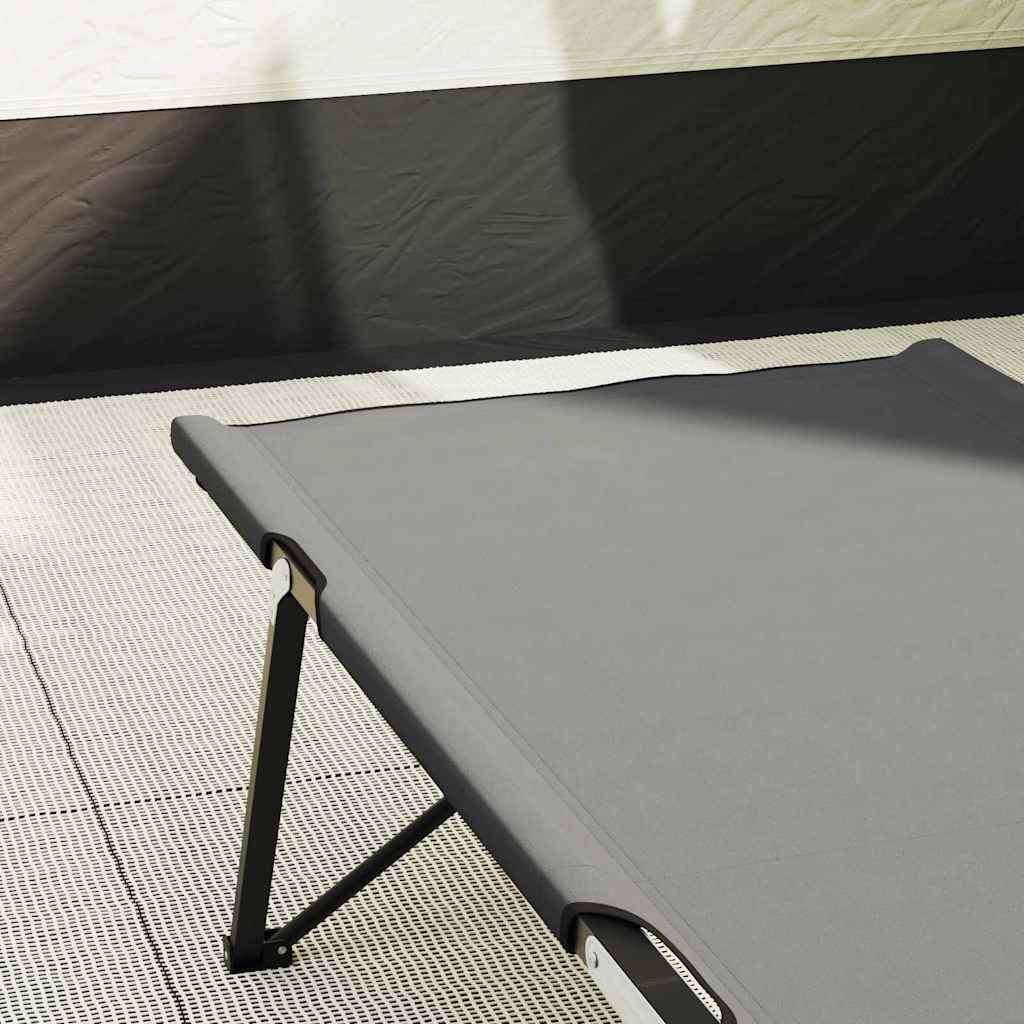 Folding Camping Bed Folding Manual 2 pcs Grey 206 x 76 x 74 cm