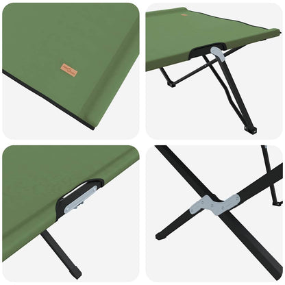 Folding Camping Bed Folding Manual 2 pcs Green 206 x 76 x 74 cm