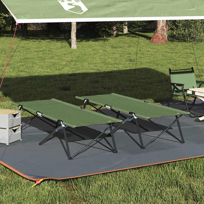 Folding Camping Bed Folding Manual 2 pcs Green 206 x 76 x 74 cm