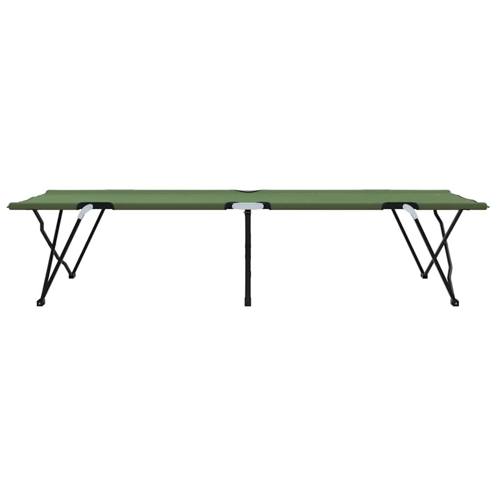 Folding Camping Bed Folding Manual 2 pcs Green 206 x 76 x 74 cm