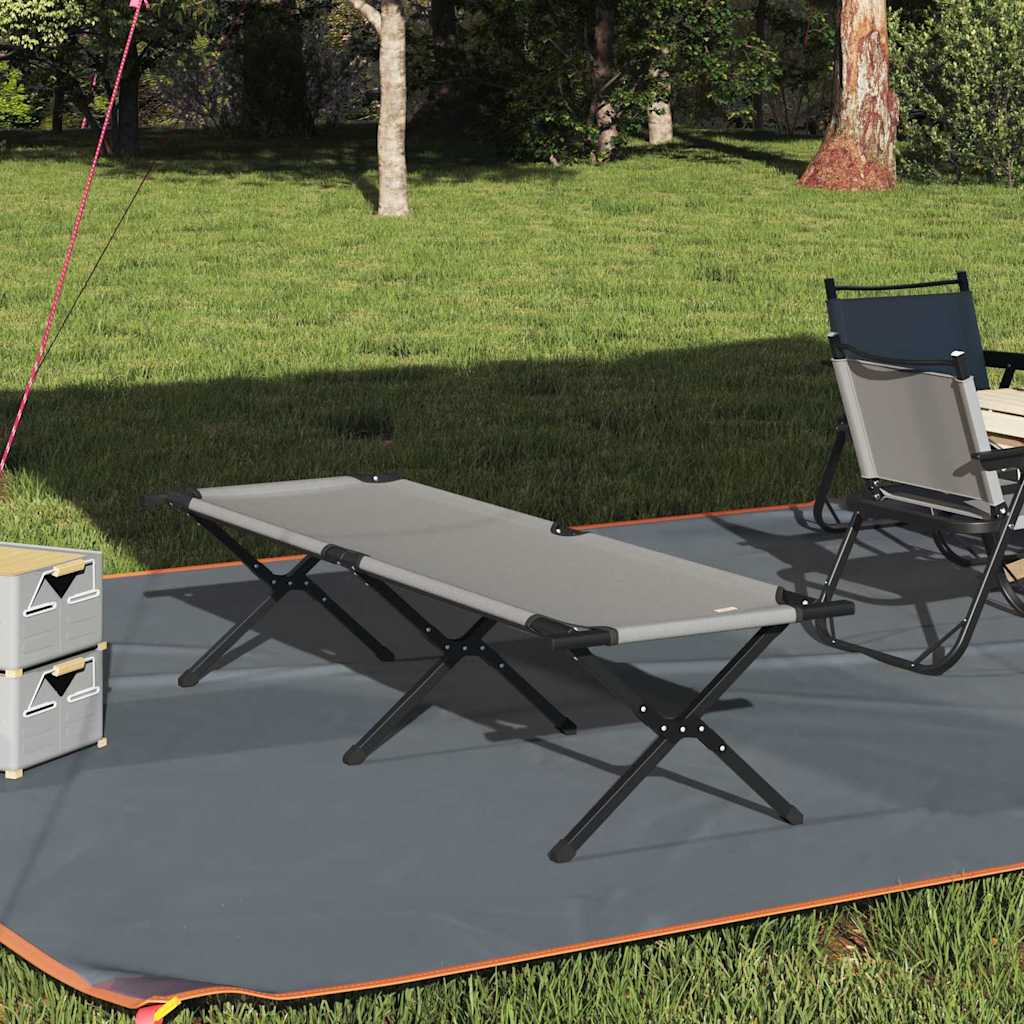 Folding Camping Bed Folding Grey 193 x 69 x 45 cm Oxford fabric
