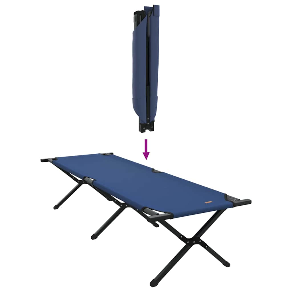 Folding Camping Bed 2 pcs Blue 193 x 69 x 45 cm Oxford fabric