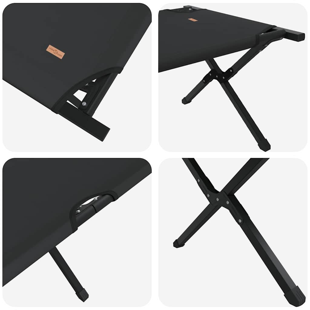 Folding Camping Bed 2 pcs Black 193 x 69 x 45 cm Oxford fabric