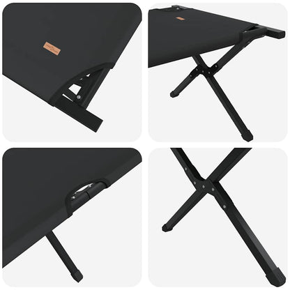 Folding Camping Bed 2 pcs Black 193 x 69 x 45 cm Oxford fabric