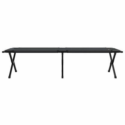 Folding Camping Bed 2 pcs Black 193 x 69 x 45 cm Oxford fabric