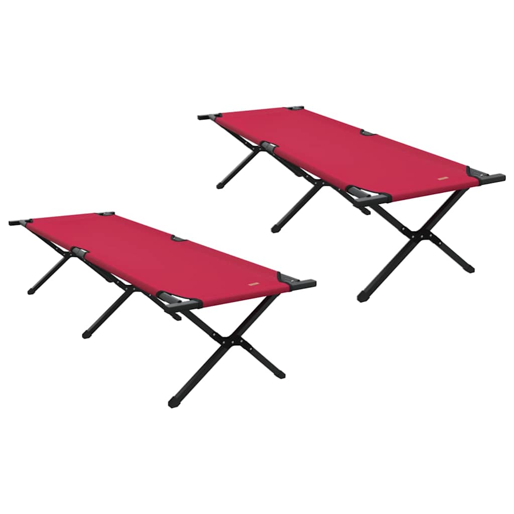 Folding Camping Bed 2 pcs Red 193 x 69 x 45 cm Oxford fabric