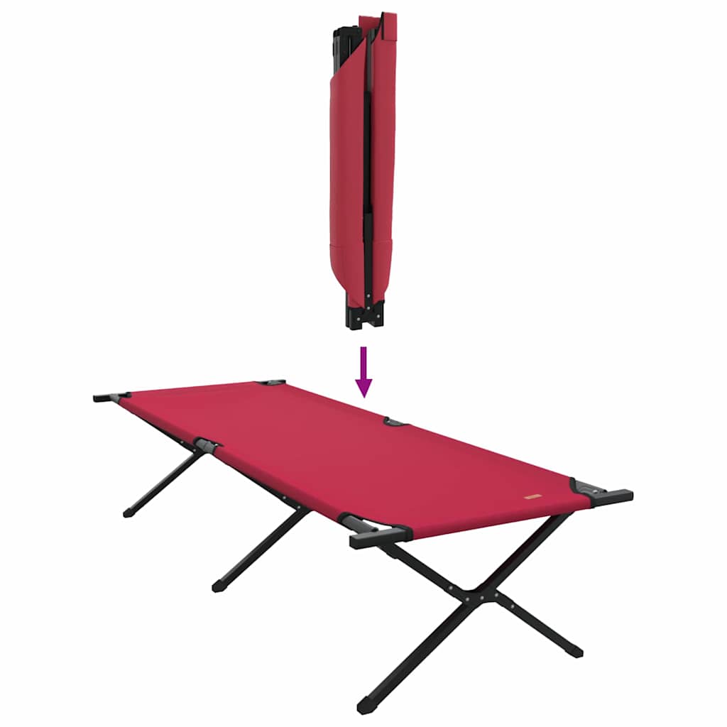 Folding Camping Bed Folding Red 210 x 80 x 46 cm Oxford fabric