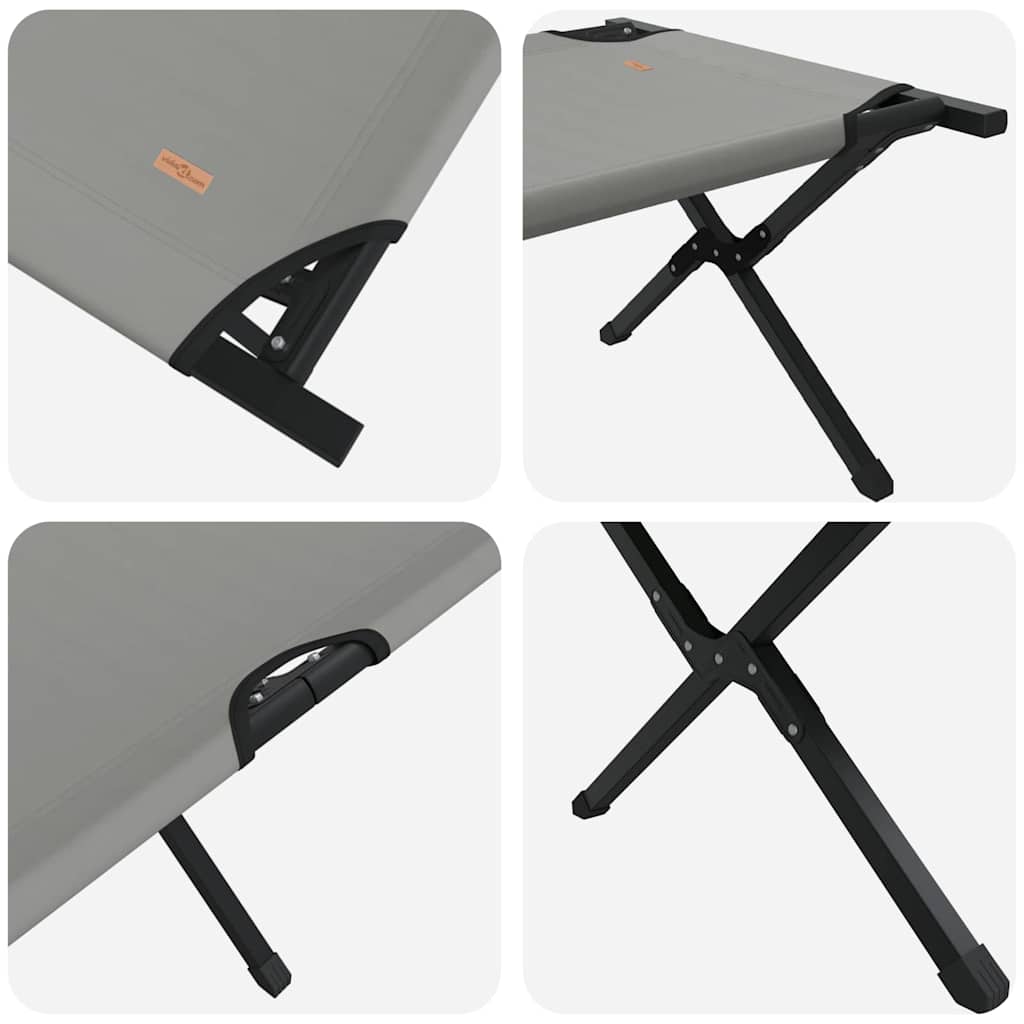 Folding Camping Bed Folding Grey 210 x 80 x 46 cm Oxford fabric