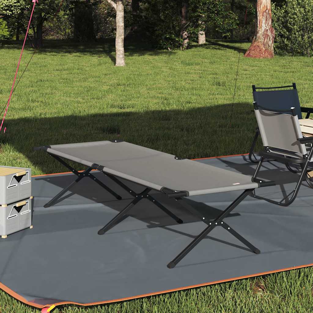 Folding Camping Bed Folding Grey 210 x 80 x 46 cm Oxford fabric