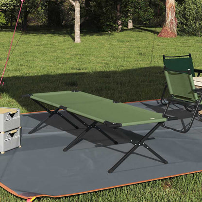 Folding Camping Bed Manual Green 210 x 80 x 46 cm Oxford fabric