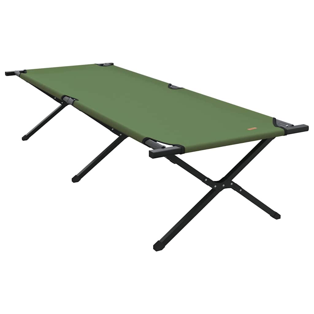 Folding Camping Bed Manual Green 210 x 80 x 46 cm Oxford fabric