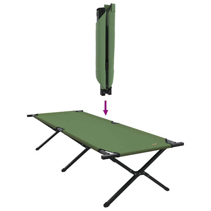 Folding Camping Bed Manual Green 210 x 80 x 46 cm Oxford fabric