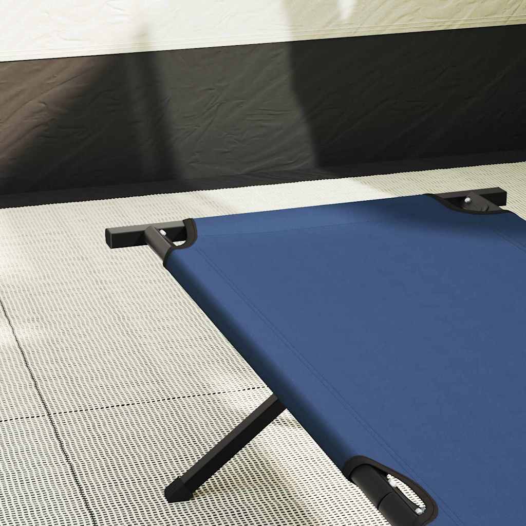 Folding Camping Bed 2 pcs Blue 210 x 80 x 46 cm Oxford fabric