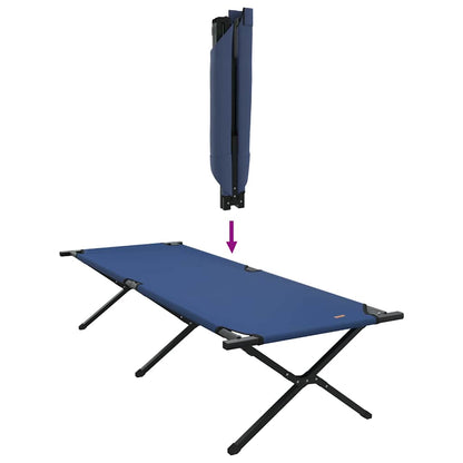 Folding Camping Bed 2 pcs Blue 210 x 80 x 46 cm Oxford fabric