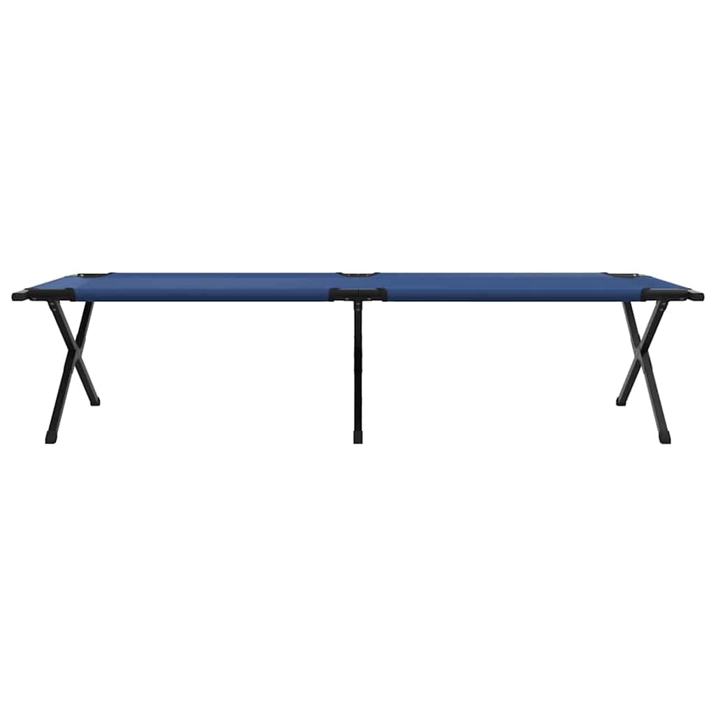 Folding Camping Bed 2 pcs Blue 210 x 80 x 46 cm Oxford fabric