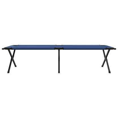 Folding Camping Bed 2 pcs Blue 210 x 80 x 46 cm Oxford fabric