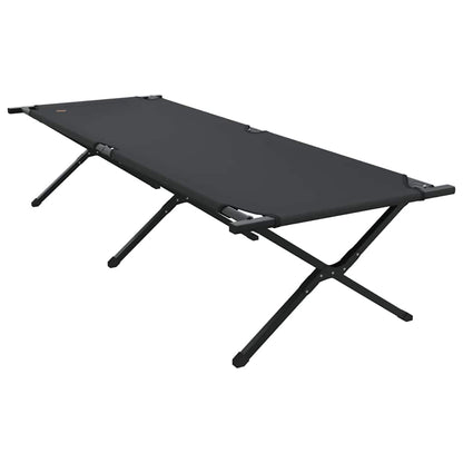Folding Camping Bed 2 pcs Black 210 x 80 x 46 cm Oxford fabric