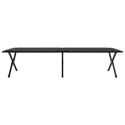 Folding Camping Bed 2 pcs Black 210 x 80 x 46 cm Oxford fabric