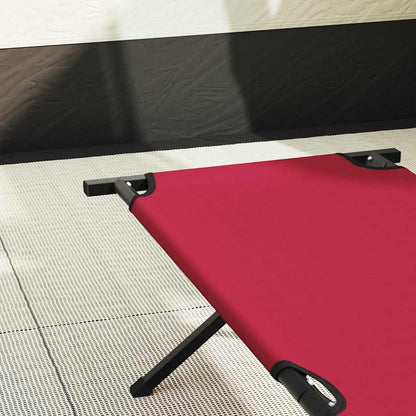 Folding Camping Bed 2 pcs Red 210 x 80 x 46 cm Oxford fabric