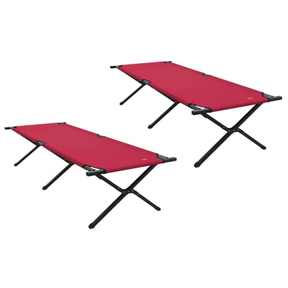 Folding Camping Bed 2 pcs Red 210 x 80 x 46 cm Oxford fabric