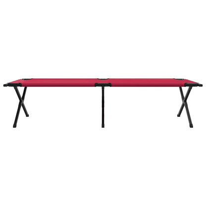 Folding Camping Bed 2 pcs Red 210 x 80 x 46 cm Oxford fabric