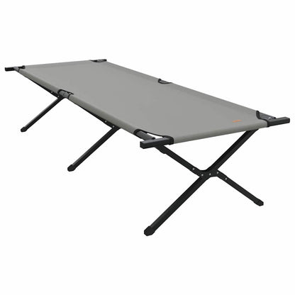 Folding Camping Bed 2 pcs Grey 210 x 80 x 46 cm Oxford fabric