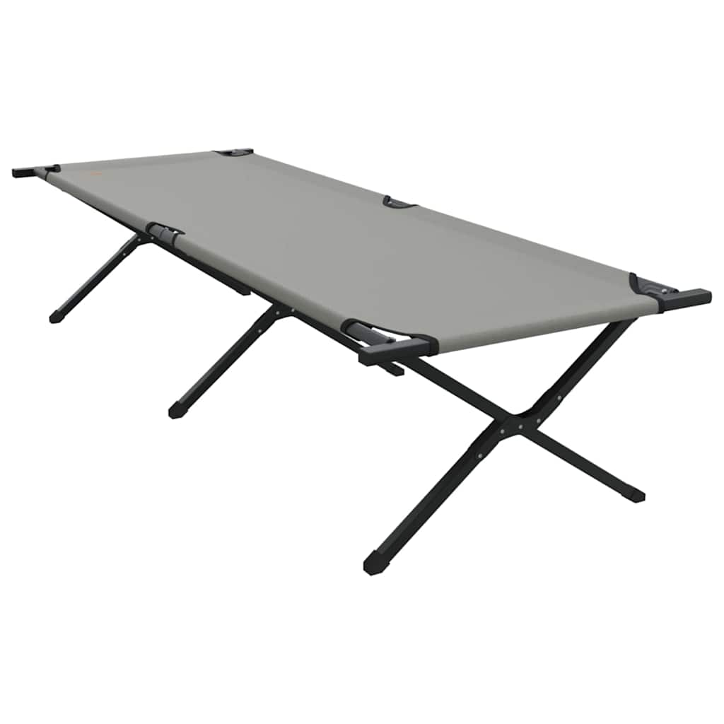 Folding Camping Bed 2 pcs Grey 210 x 80 x 46 cm Oxford fabric
