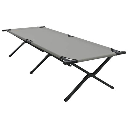 Folding Camping Bed 2 pcs Grey 210 x 80 x 46 cm Oxford fabric