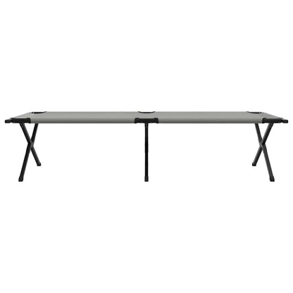 Folding Camping Bed 2 pcs Grey 210 x 80 x 46 cm Oxford fabric