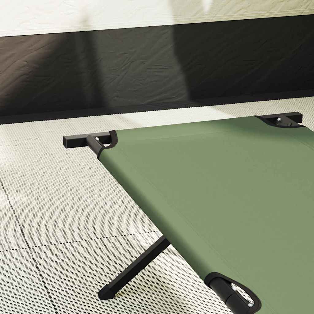 Folding Camping Bed 2 pcs Green 210 x 80 x 46 cm Oxford fabric