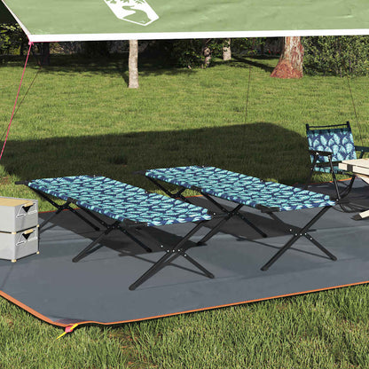 Folding Camping Bed 2 pcs Forest 210 x 80 x 46 cm Oxford fabric