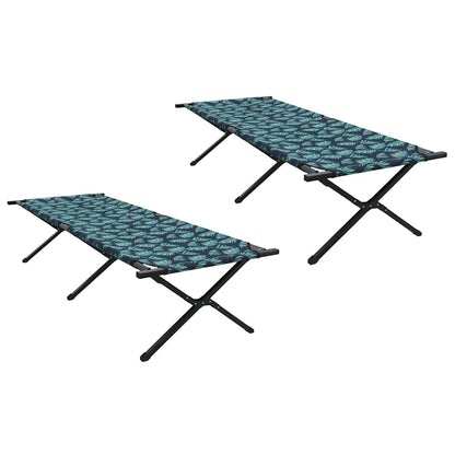 Folding Camping Bed 2 pcs Forest 210 x 80 x 46 cm Oxford fabric