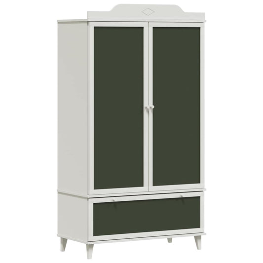 Chalkboard Wardrobe with Drawer with Door White Engineered wood