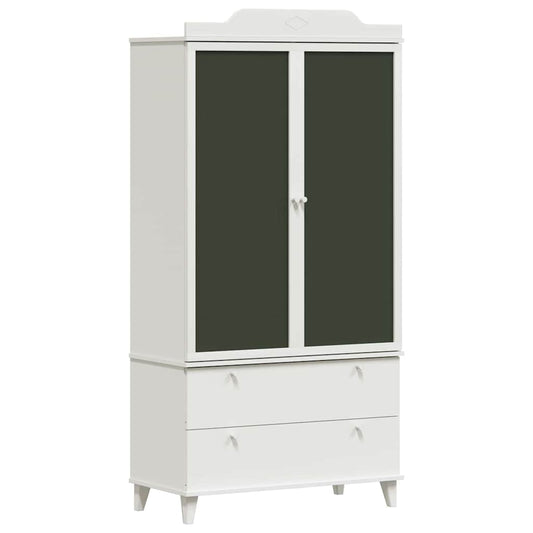 Chalkboard Wardrobe with Drawer with Door White Engineered wood