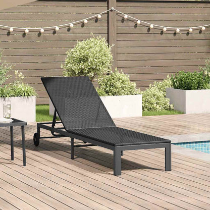 Sunbed Poly Rattan Black