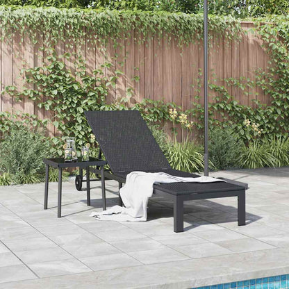 Sunbed Poly Rattan Black