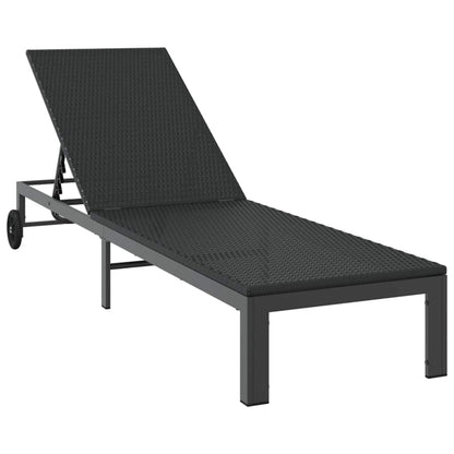 Sunbed Poly Rattan Black